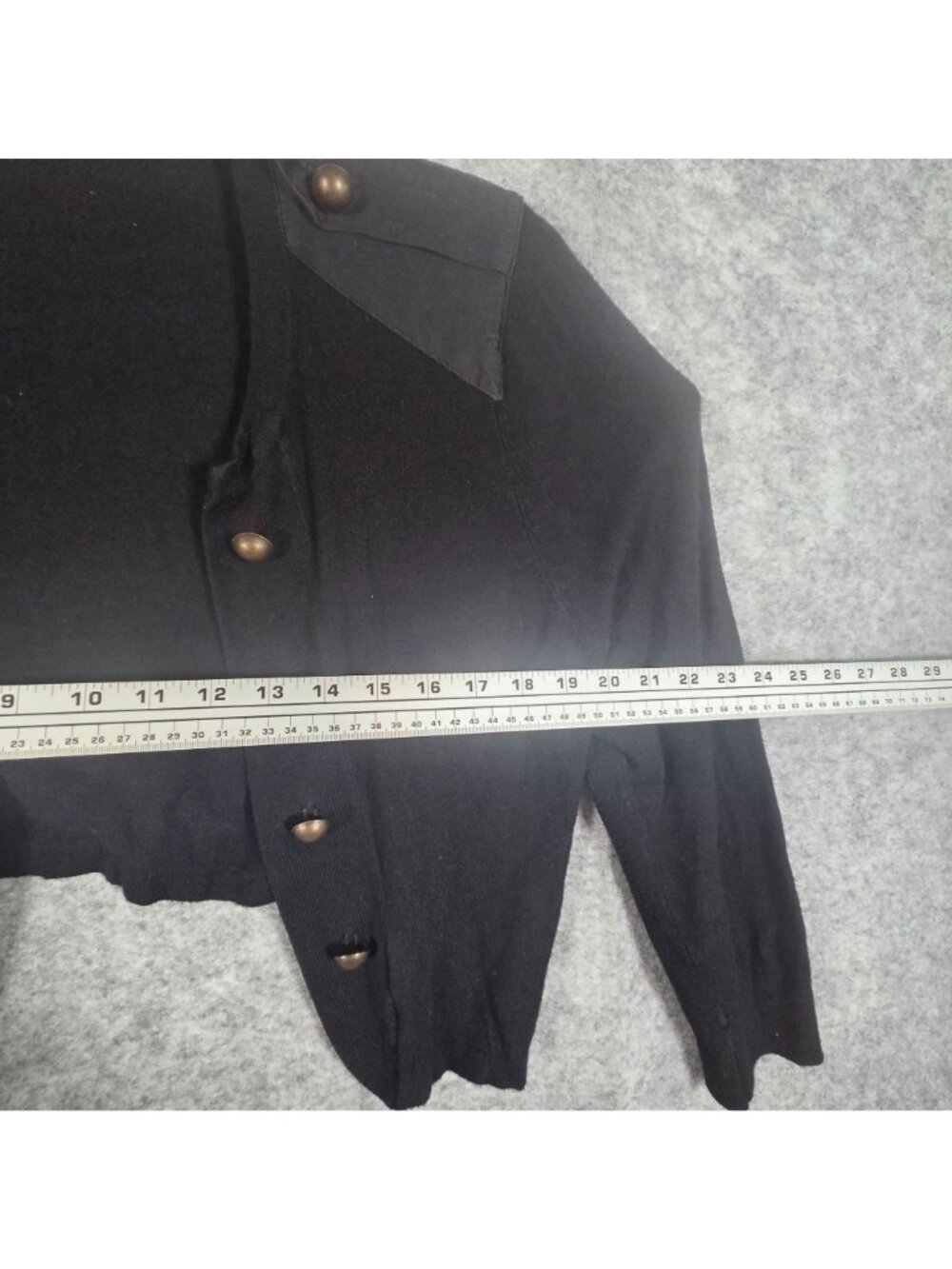 Torrid Black Military Cropped Cardigan Sweater Brass Buttons Women’s 1X Classic - Picture 4 of 10